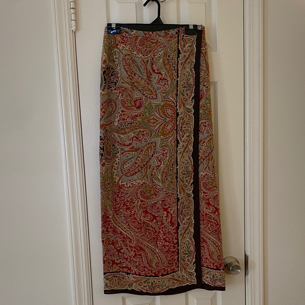 Harold's Paisley Pencil Skirt - Red and Green